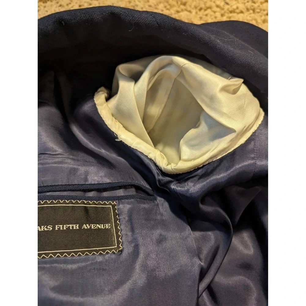 Mens Vintage Saks Fifth Avenue Wool Cashmere Blazer‎ Size 42 Project Coat